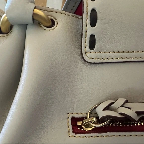 Dooney & Bourke NEW White Leather Satchel With Whip Stitching $498 MSRP NWT - Picture 12 of 16